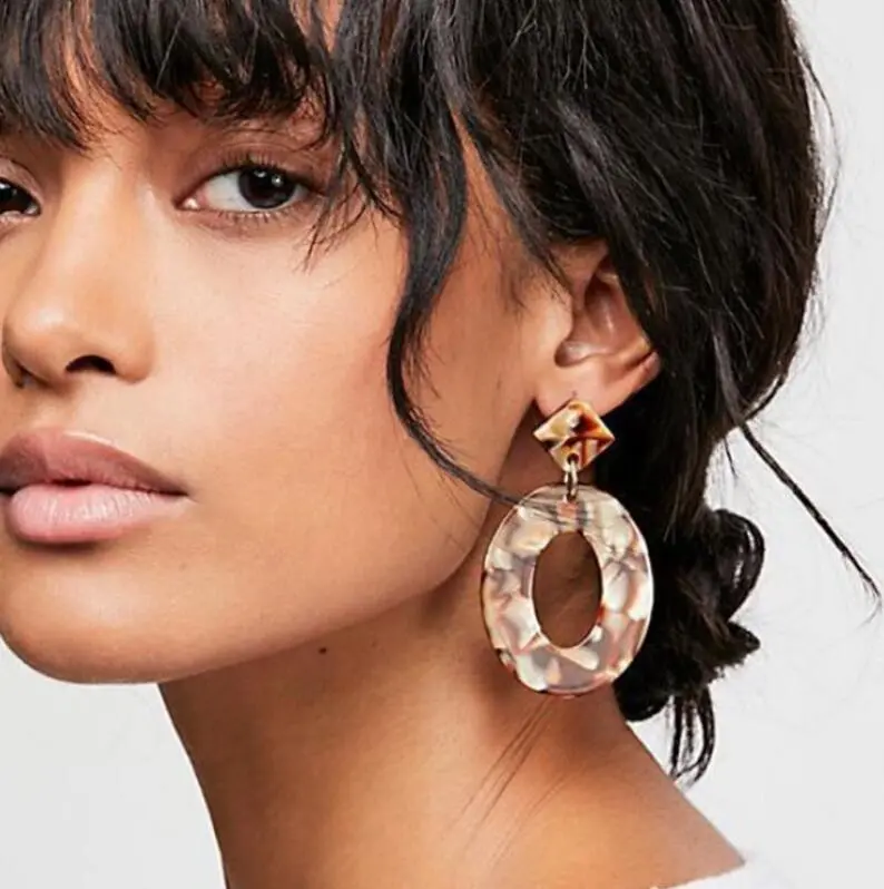 Multicolor Geometric Pattern Acrylic Exotic Women's Earrings