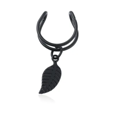 Nature Women'S Leaf Pattern Metal Clip Earrings