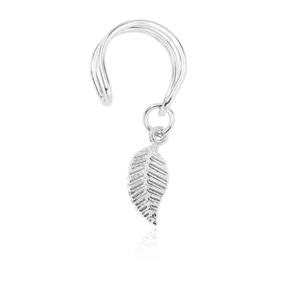 Nature Women'S Leaf Pattern Metal Clip Earrings