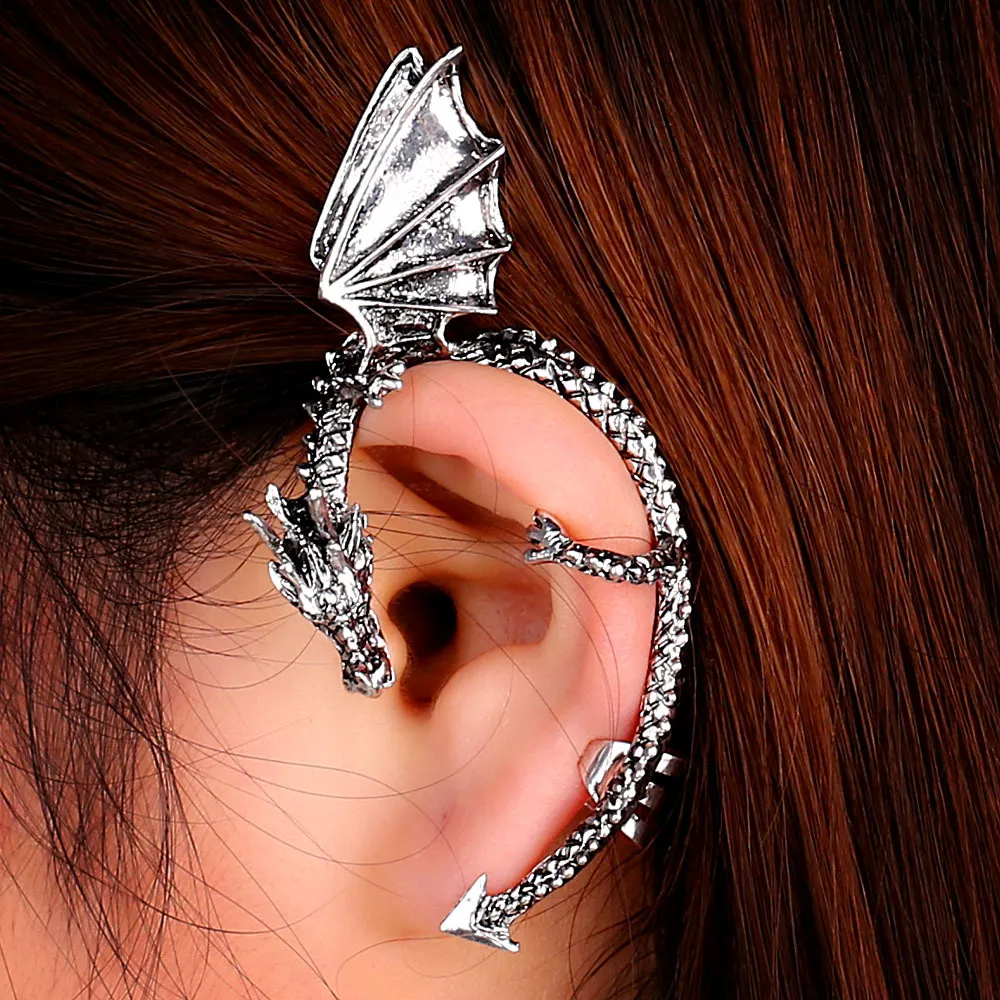 Dragon-Shaped Unisex Clip Earrings Alloy Animal Zodiac