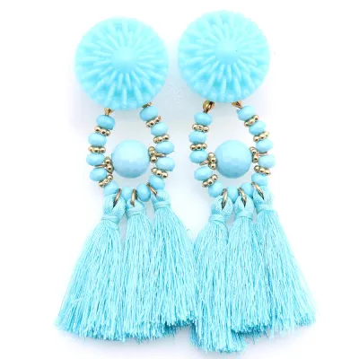 Ethnic Style Tassel Drop Earrings for Women Alloy