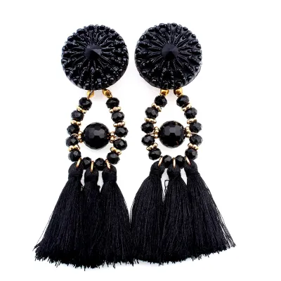 Ethnic Style Tassel Drop Earrings for Women Alloy