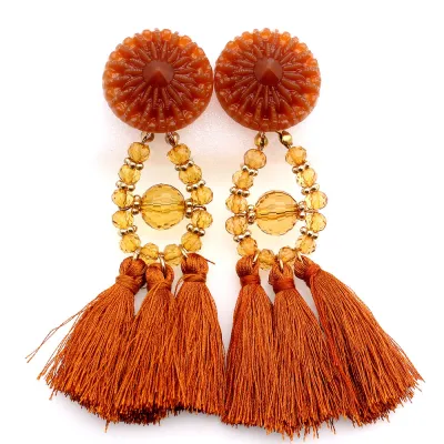 Ethnic Style Tassel Drop Earrings for Women Alloy