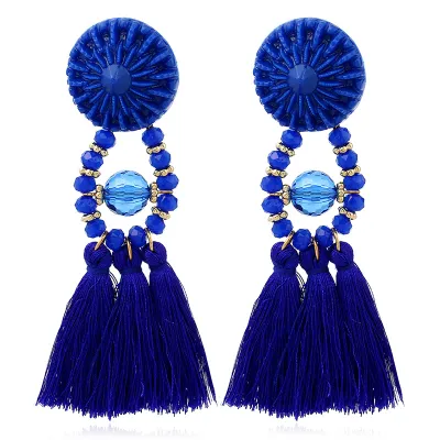 Ethnic Style Tassel Drop Earrings for Women Alloy