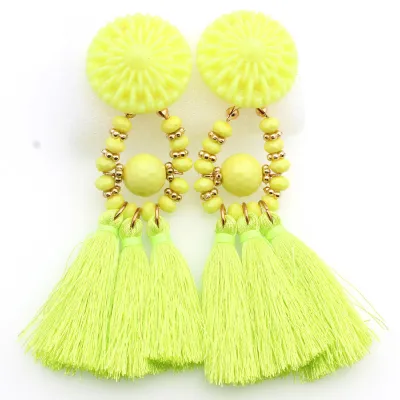 Ethnic Style Tassel Drop Earrings for Women Alloy