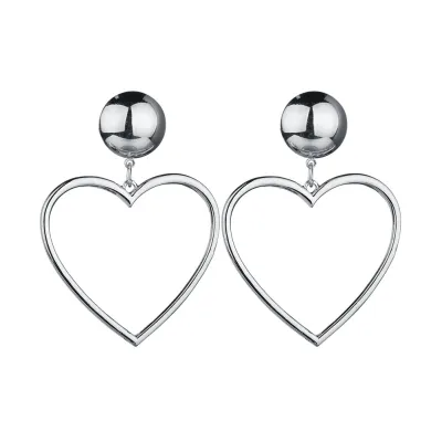Heart Pattern Alloy Dangle Earrings for Women Simple