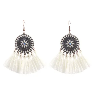 Fashion Colorful Tassel Circle Earrings for Women