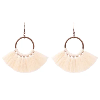 Exaggerated Colorful Tassel Geometric Alloy Earrings