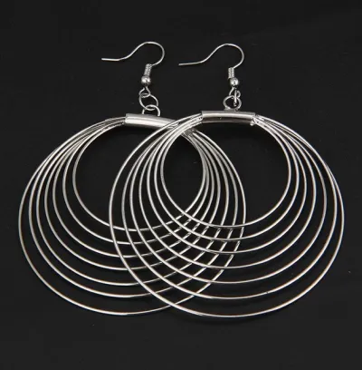 Simple Round Circle Geometric Cutout Dangle Earrings for Women