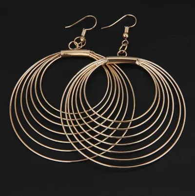 Simple Round Circle Geometric Cutout Dangle Earrings for Women
