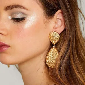 Water Drop Shape Metal Dangle Earrings Women's Geometric