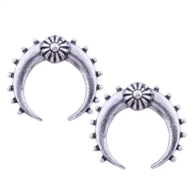 Vintage Crescent-Shaped Moon Stud Earrings for Women