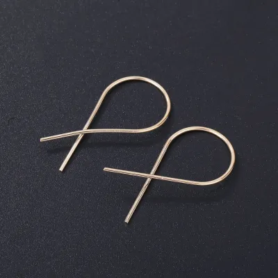 Simple Irregular Cross Fish Earrings for Women Copper