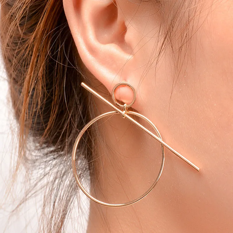 Unique Geometric Teardrop Earrings for Women, Alloy Chasing Laughter Series