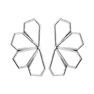 Geometric Pattern Metal Stud Earrings for Women