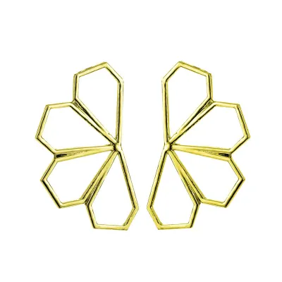 Geometric Pattern Metal Stud Earrings for Women