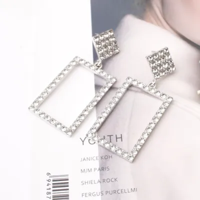 Women's Square Crystal Dangle Earrings Plastic Resin