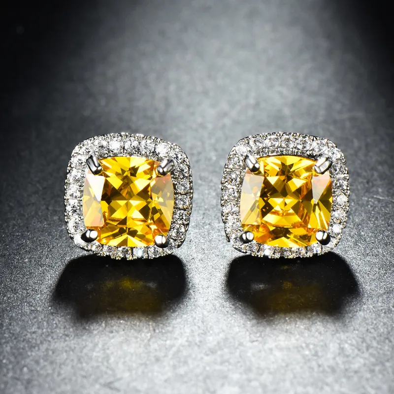 High Quality Zircon Stud Earrings for Women Copper