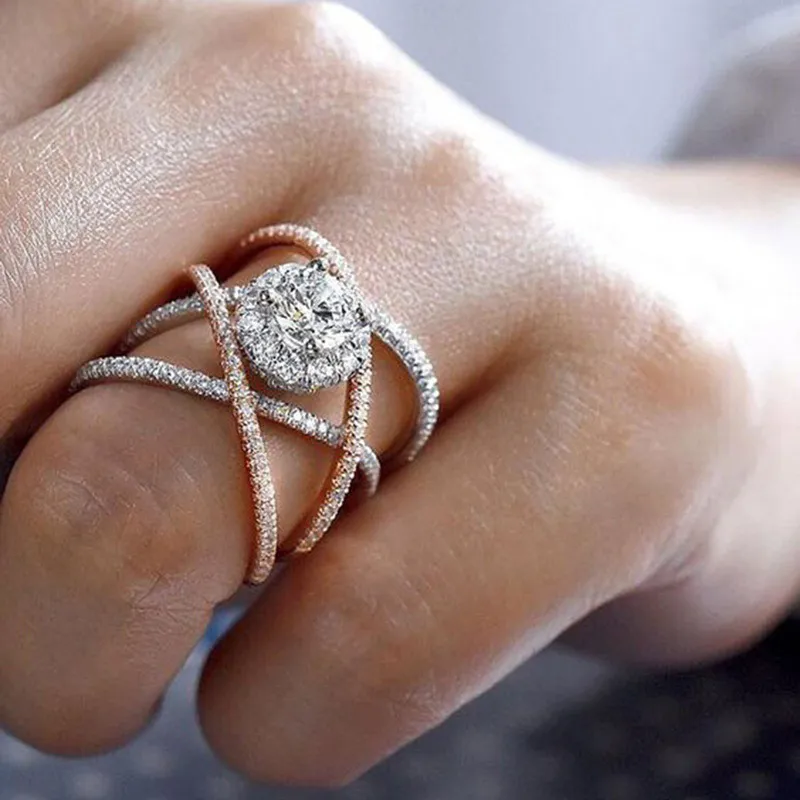 Creative Geometric Zircon Women's Ring