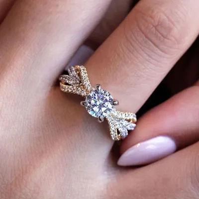 Women's Alloy Flower Crystal Engagement Ring