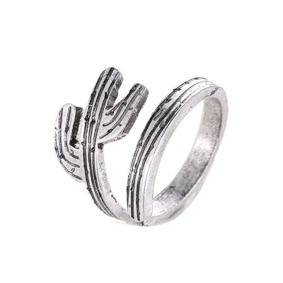 Unique Cactus Design Opening Ring Unisex