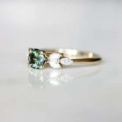 Fashion Mini Zircon Decor Geometric Wedding Ring for Women