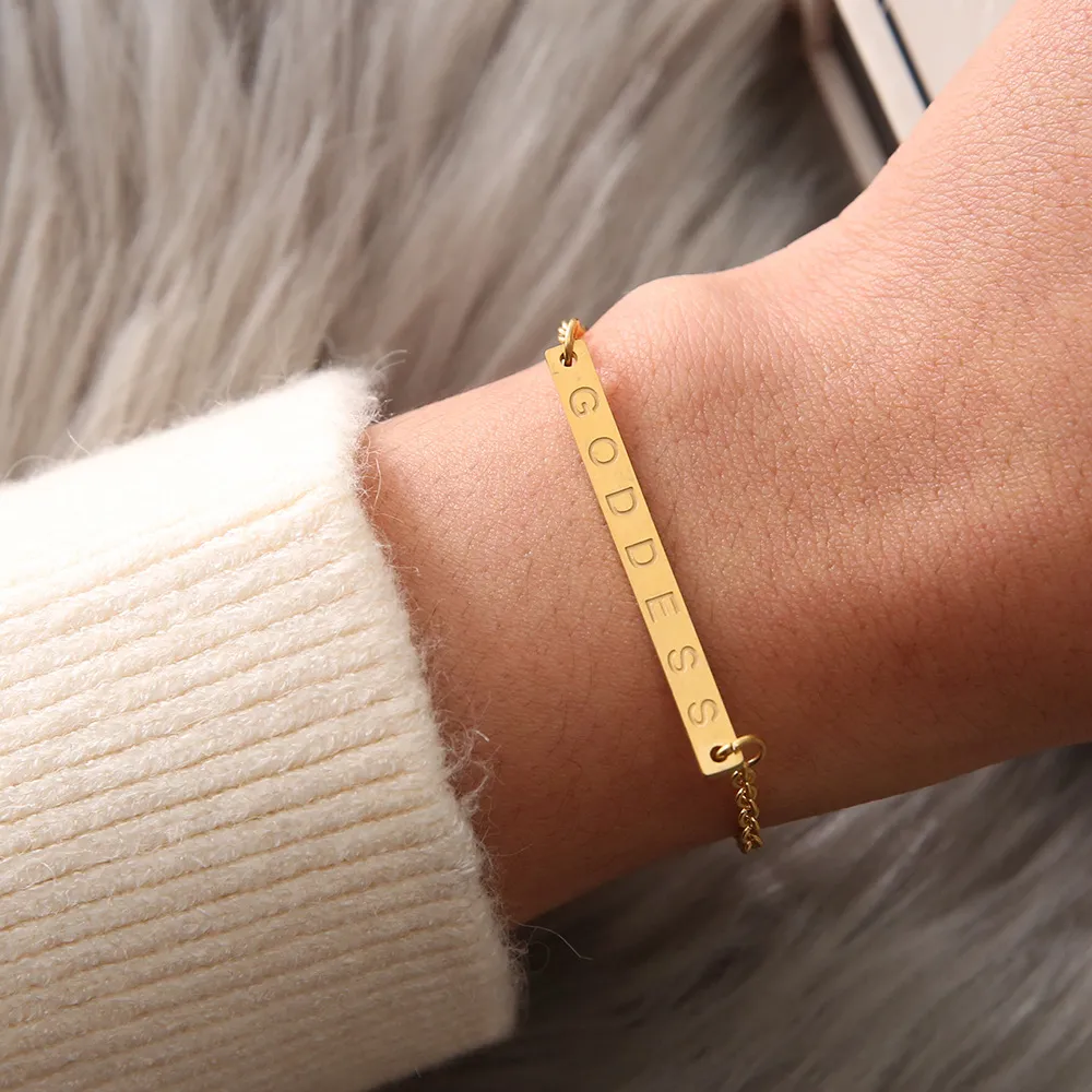 Women's Alloy Goddess Letter Carving Geometric Bracelet