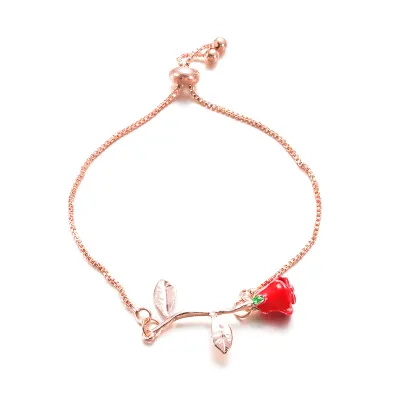 Valentine's Day Gift Rose Design Women's Alloy Bracelet