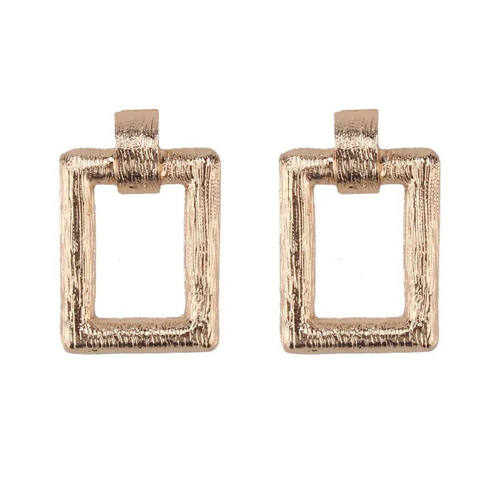Frosted Geometric Rectangular Earrings for Women