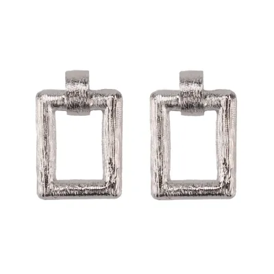 Frosted Geometric Rectangular Earrings for Women
