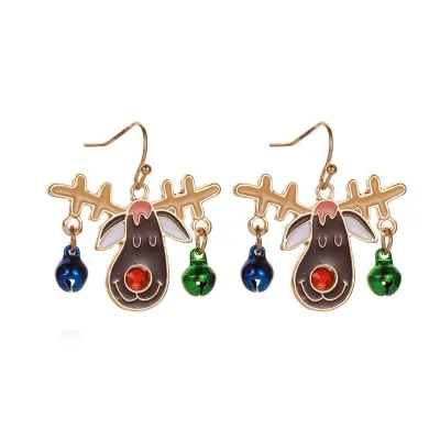 Fashion Christmas Cartoon Hook Dangle Earrings for Women Alloy
