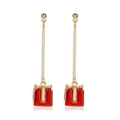 Fashion Christmas Cartoon Hook Dangle Earrings for Women Alloy