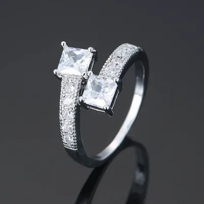 Creative Micro Inlay Zircon Opening Ring for Women