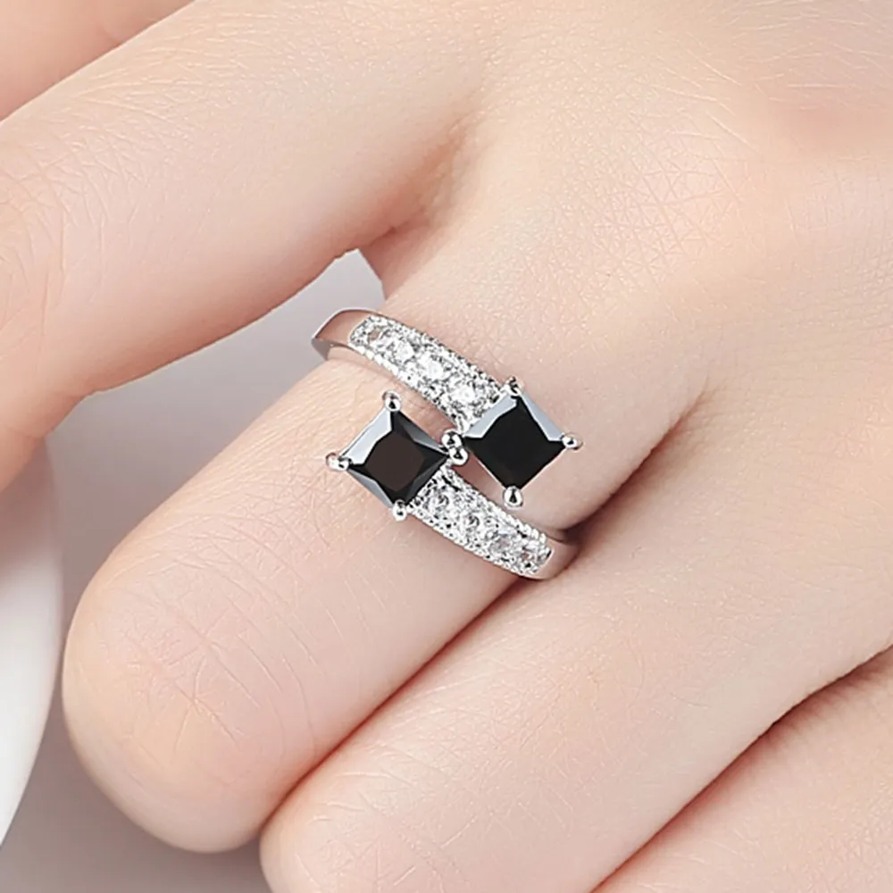 Creative Micro Inlay Zircon Opening Ring for Women