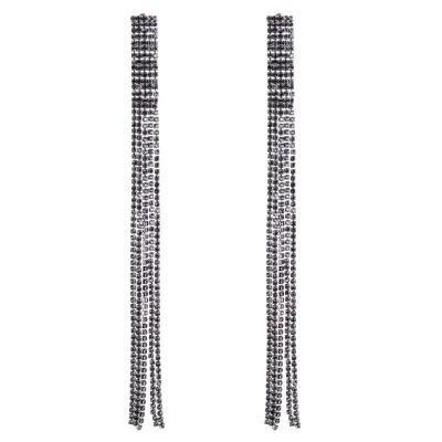 Temperament Inlaid Diamond Tassel Earrings Women's Alloy Geometric