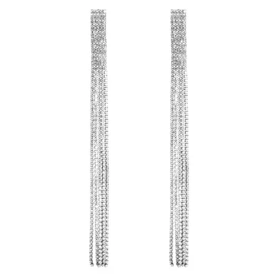 Temperament Inlaid Diamond Tassel Earrings Women's Alloy Geometric