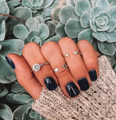 Three-Piece Sunflower Pentagram Design Midi Rings For Women Simple Alloy
