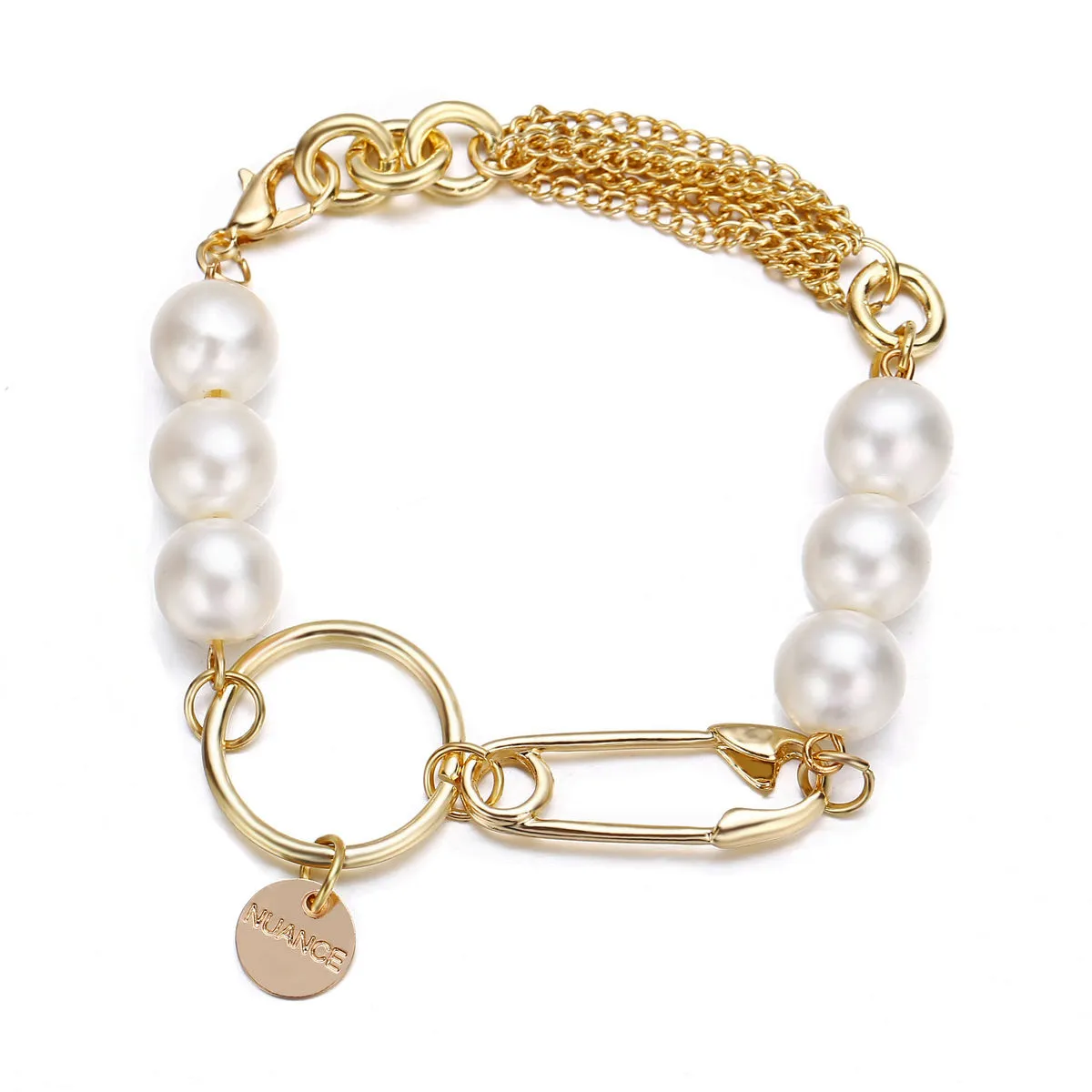 Creative Paper Clip Circle Chain Link Alloy Bracelets Unisex Geometric