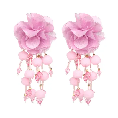 Creative Flower Design Tassel Earrings for Women