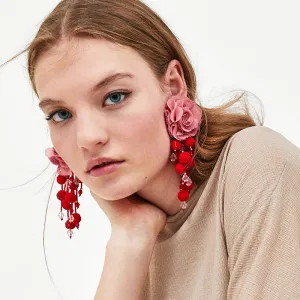 Creative Flower Design Tassel Earrings for Women