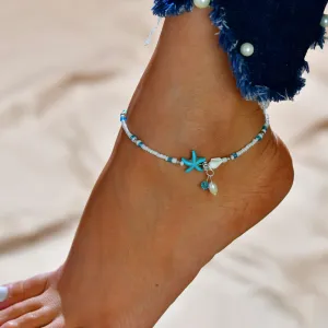 Starfish Shell Beads Decor Beach Anklet for Women