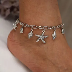 Ancient Starfish Conch Decor Beach Alloy Anklet
