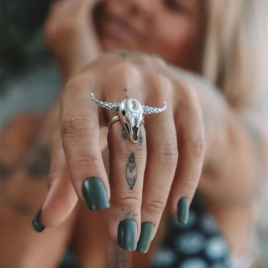 Vintage Cow Head Design Alloy Women's Ring