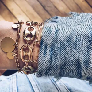 Creative Multilayer Metal Chain Bracelets Women's Geometric