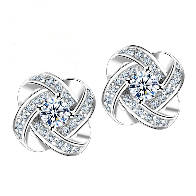 925 Sterling Silver Leaf Stud Earrings for Women