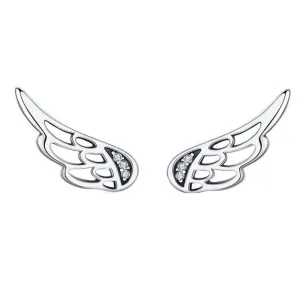 Angel Wings Design Sterling Silver Stud Earrings