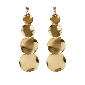 Vintage Geometric Metal Chain Design Dangle Earrings