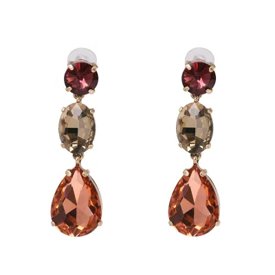Fashion Drop Teardrop Diamond Design Dangle Earrings for Women