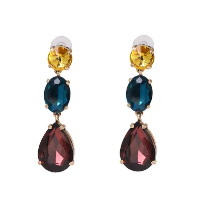 Fashion Drop Teardrop Diamond Design Dangle Earrings for Women