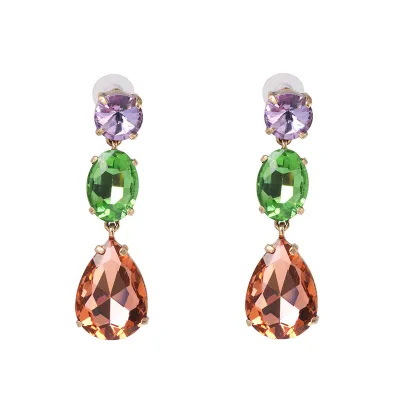 Fashion Drop Teardrop Diamond Design Dangle Earrings for Women